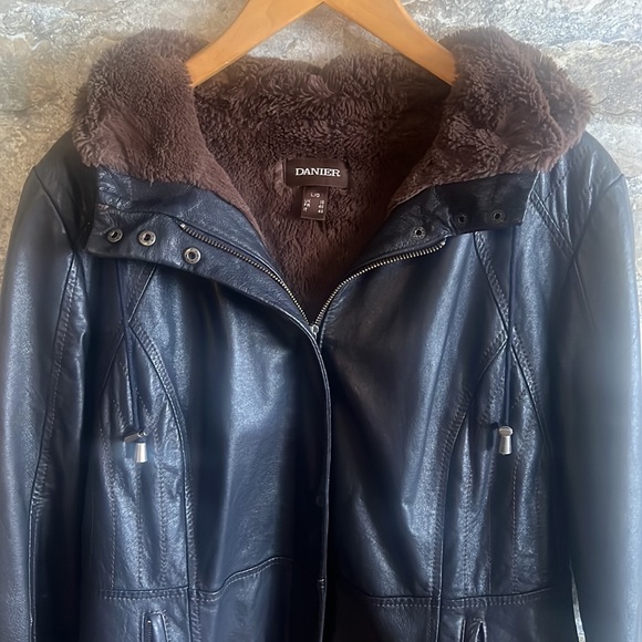 Danier Leather Jacket With Faux Fur Inside - Picture 2 of 5